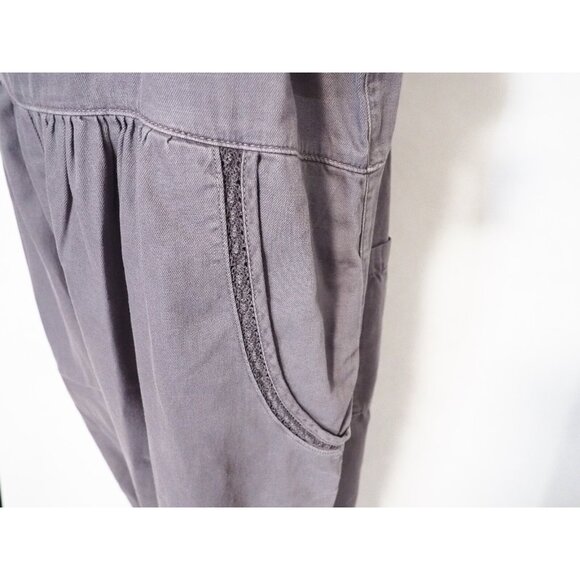 Postmark Equinox Gray Cotton Linen Cropped Apron Jumpsuit, Size XL - Picture 6 of 12